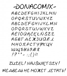 Donacomix Specimen Sheet